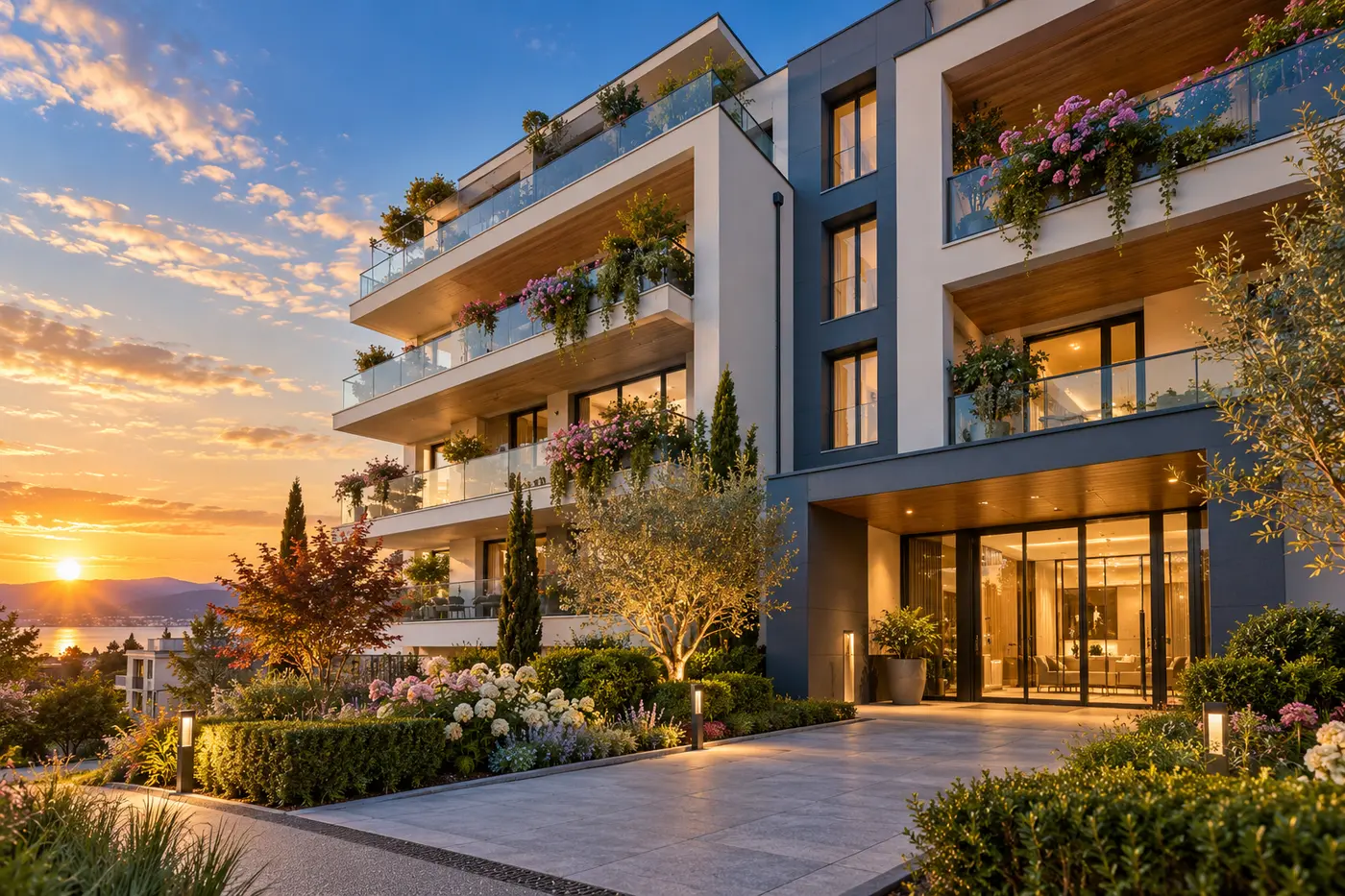Immeuble résidentiel moderne avec balcons